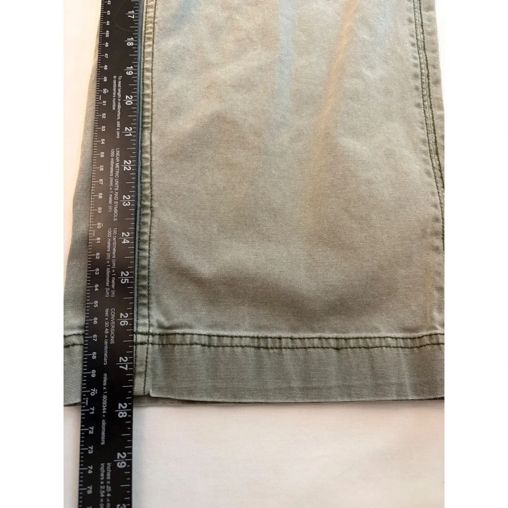 Old Navy‎ Womens Olive Green Wide Leg Utility Pants Size 12 Tall Canvas Trousers